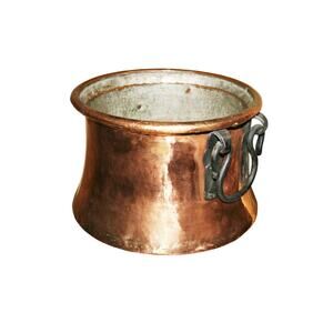Large Antique Victorian Hand Hammered Copper Cauldron